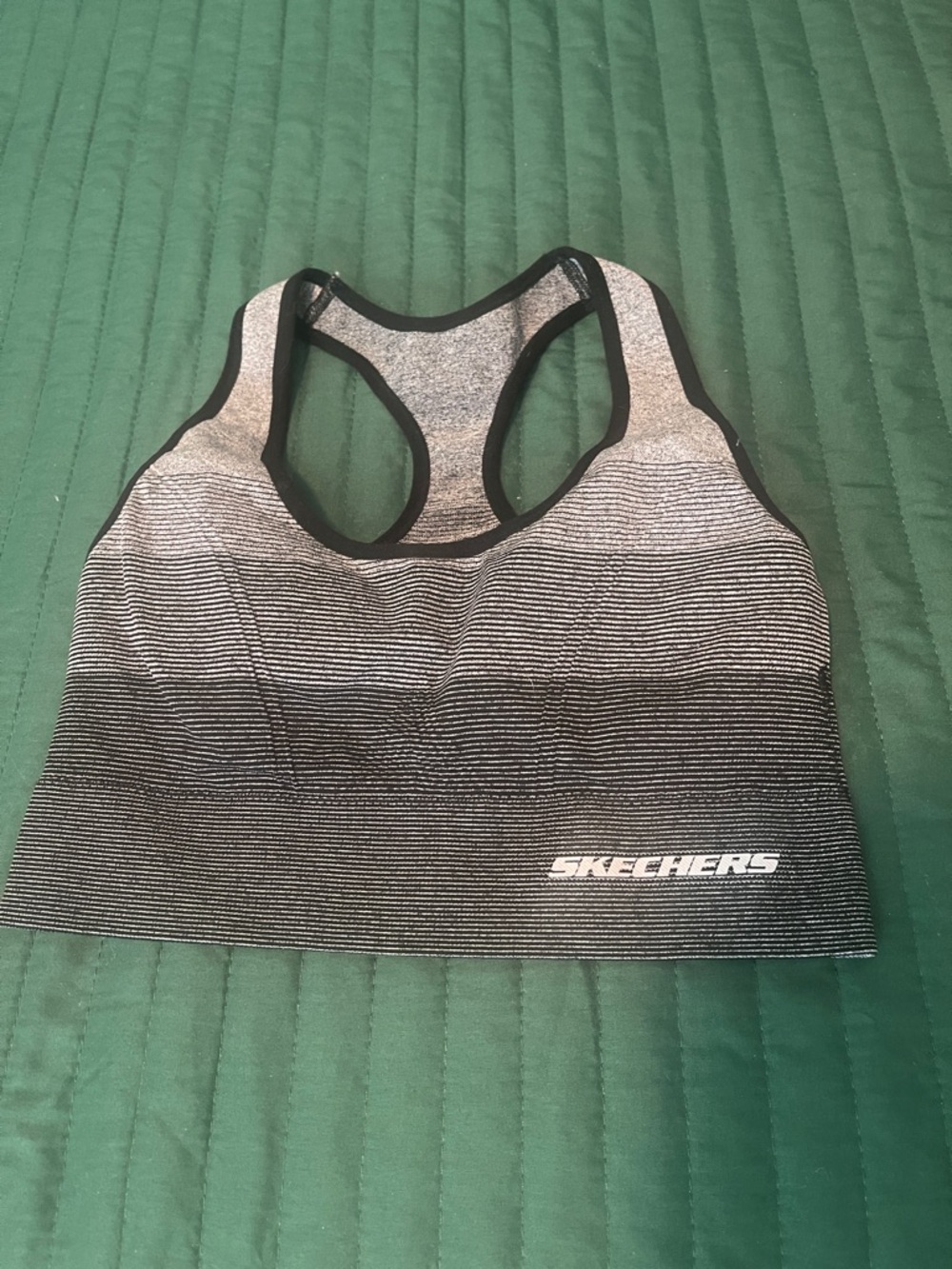 Skechers Women's Gray Seamless Racerback Sports Bra Medium